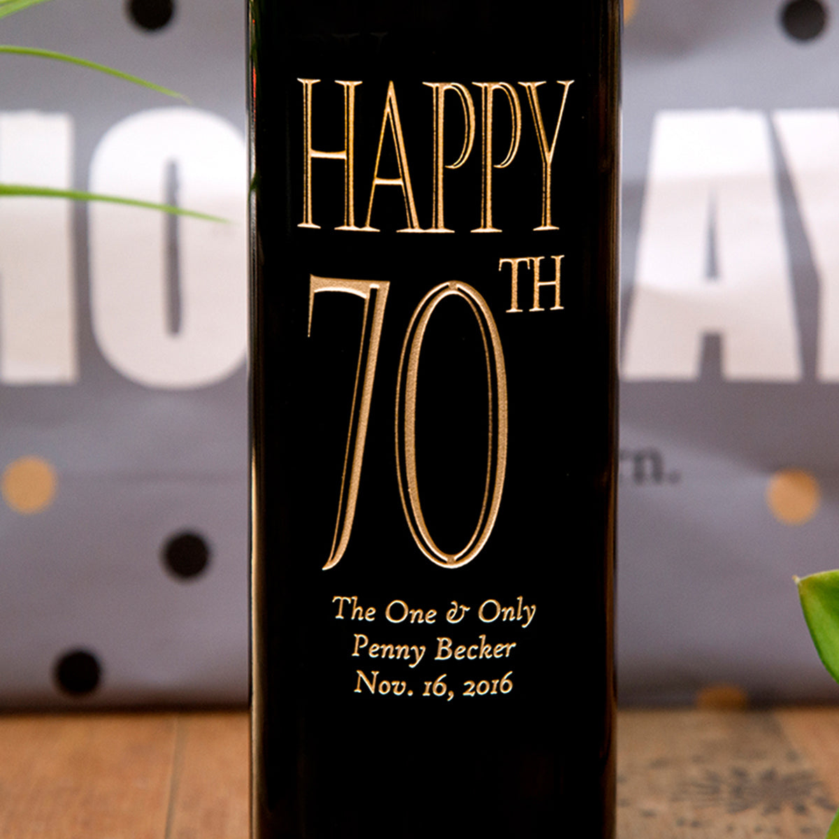 Traditional Birthday Big Bottle — engraved personalized design
