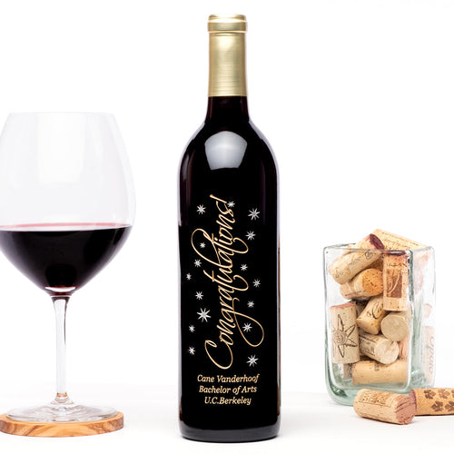 Graceful Congratulations — Engraved Wine Bottle