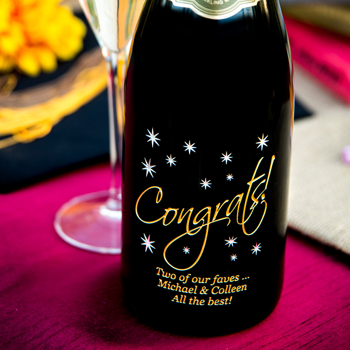 Congrats in the Stars — Engraved Wine Bottle