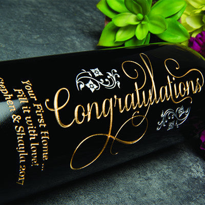 Joyful Congratulations — Engraved Wine Bottle