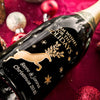 Reindeer & Snowflakes — Engraved Wine Bottle