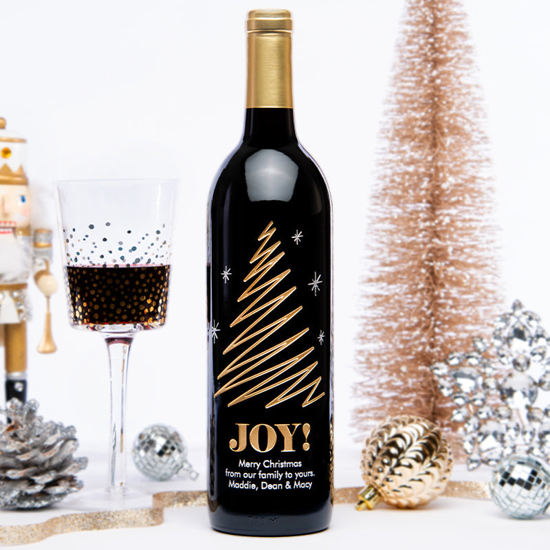 Joy Tree — Engraved Wine Bottle