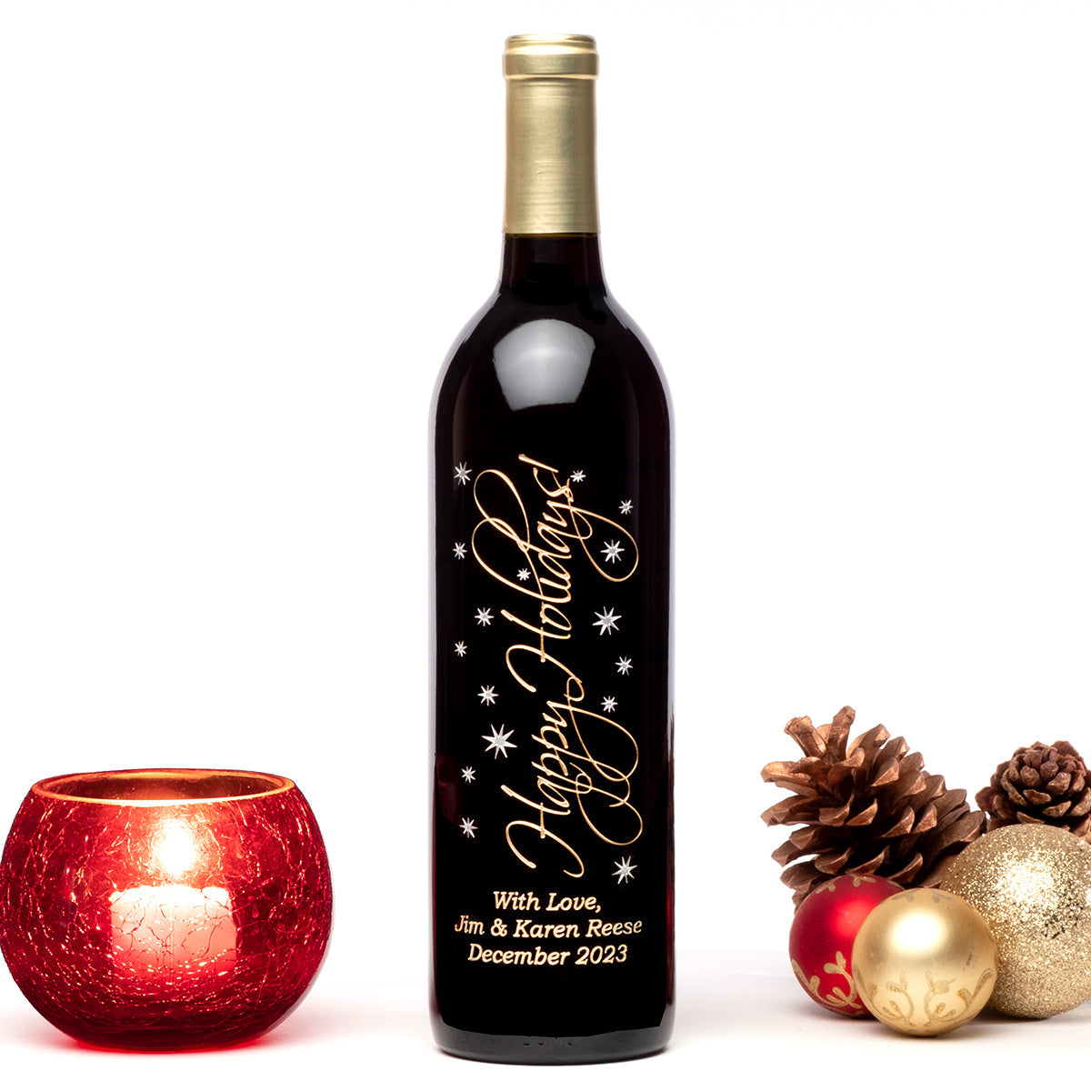 Graceful Happy Holidays — engraved personalized design