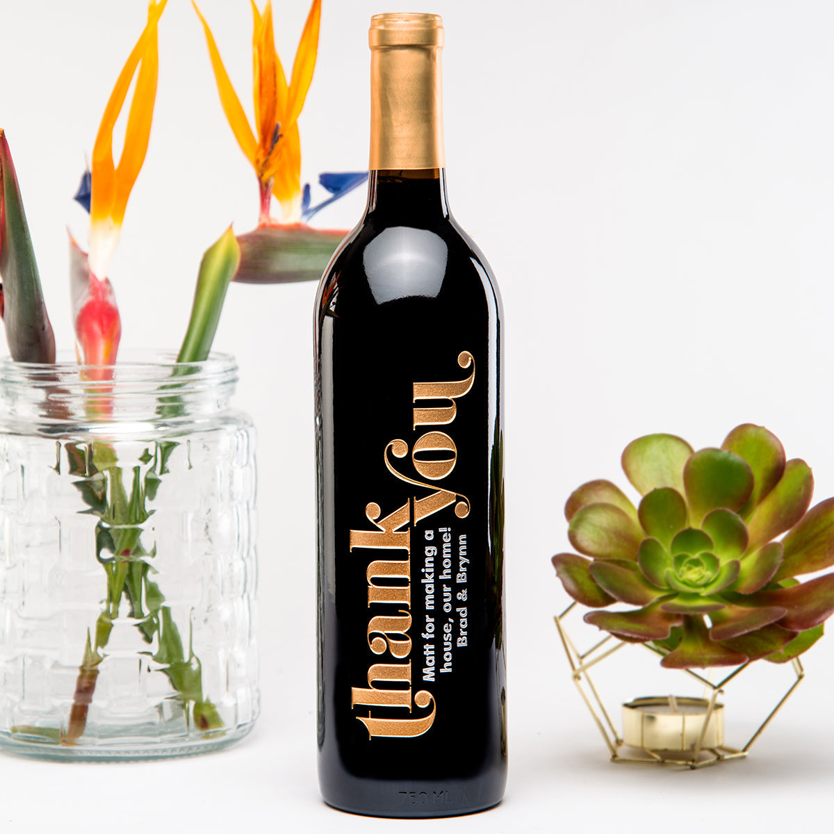 Eloquent Thank You — Engraved Wine Bottle