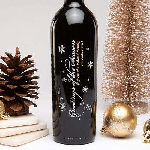 Greetings of the Season 2 — Engraved Wine Bottle
