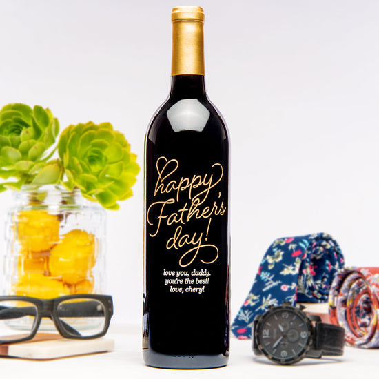 Beloved Happy Father's Day — Engraved Wine Bottle