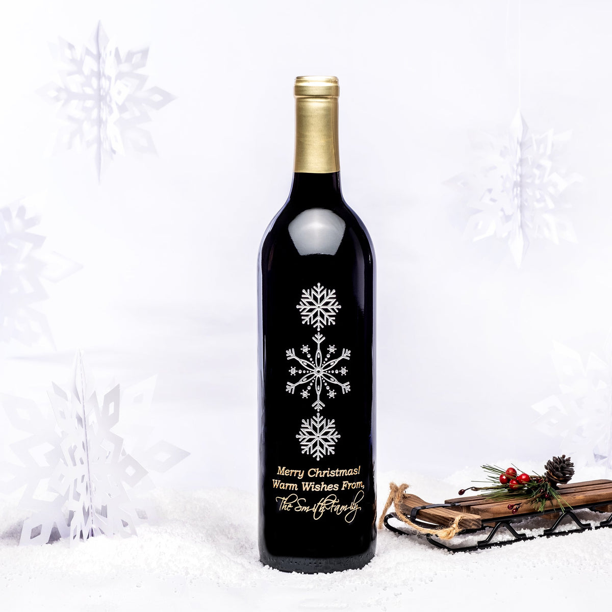 Elegant Wonderland — Engraved Wine Bottle