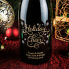 Joyful Holiday Cheer — Engraved Wine Bottle