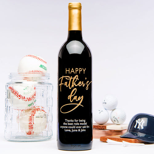 Father's Day Script — Engraved Wine Bottle