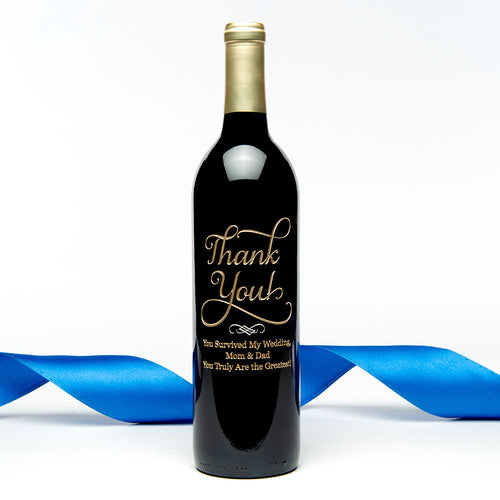 Joyful Thank You — Engraved Wine Bottle
