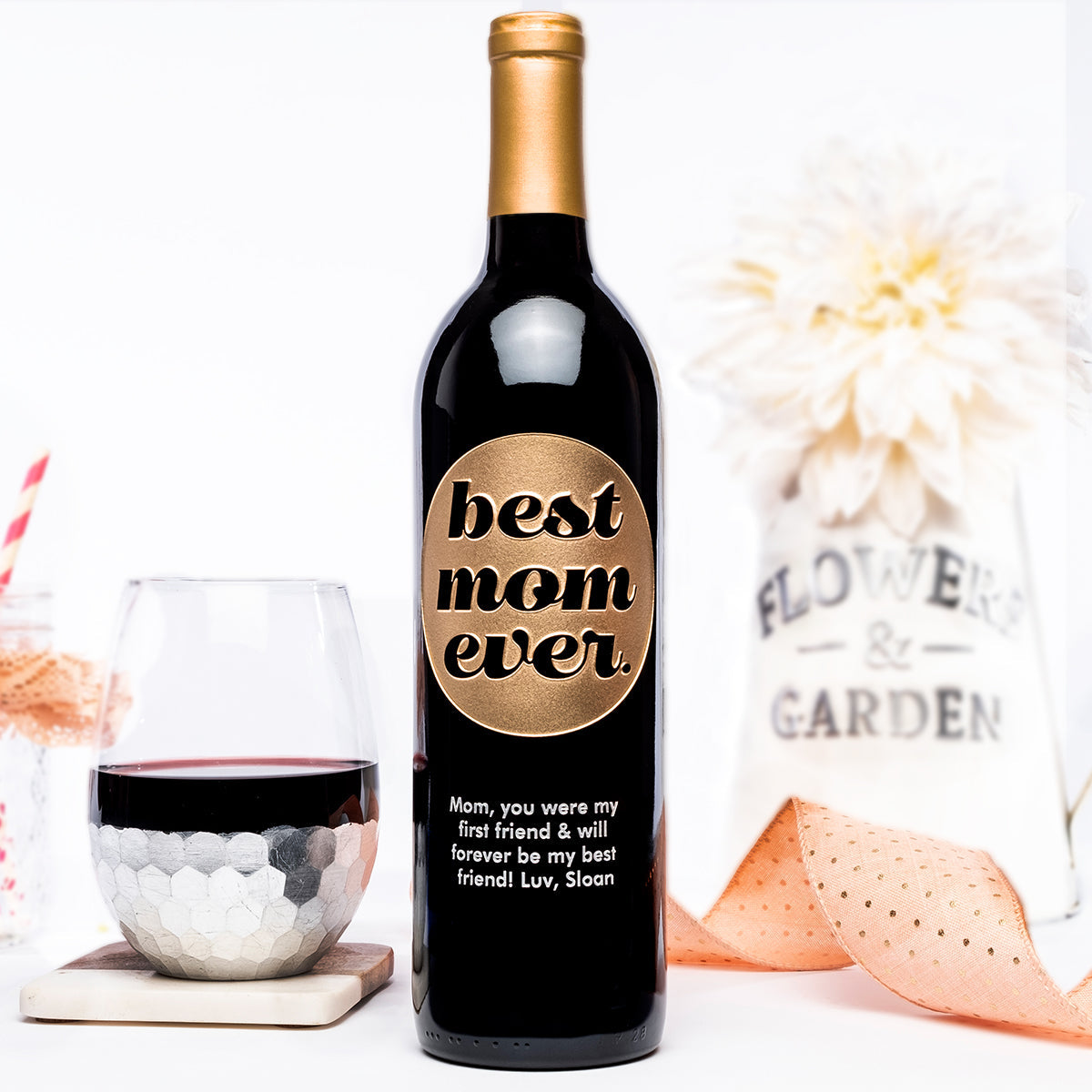 Retro Best Mom Ever — engraved personalized design