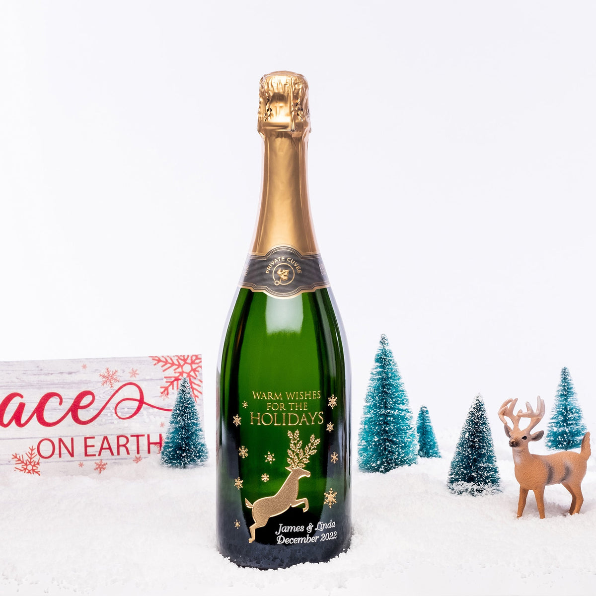 Reindeer & Snowflakes — engraved personalized design