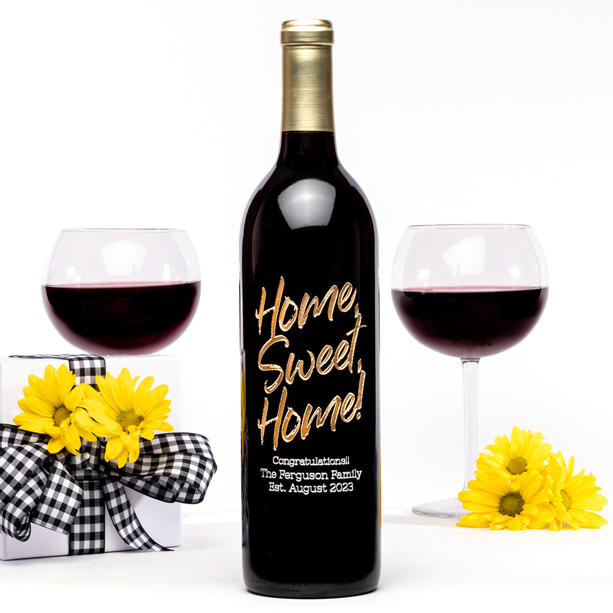 Moonstruck Home Sweet Home — Engraved Wine Bottle