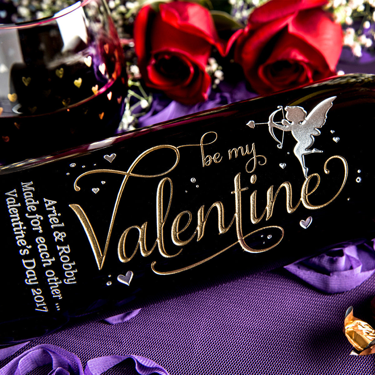 Be My Valentine — Engraved Wine Bottle