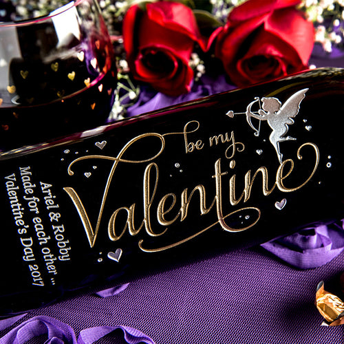 Be My Valentine — Engraved Wine Bottle