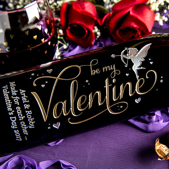Be My Valentine — Engraved Wine Bottle