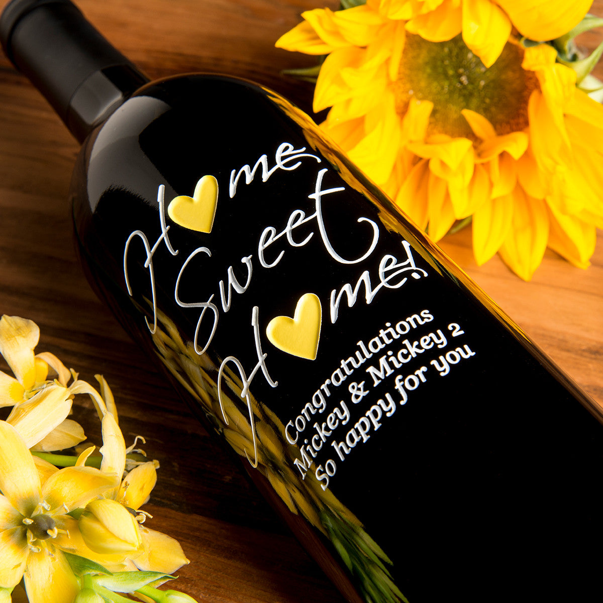 Home Sweet Home — Engraved Wine Bottle