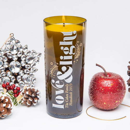 Festive Love & Light Personalized Candle