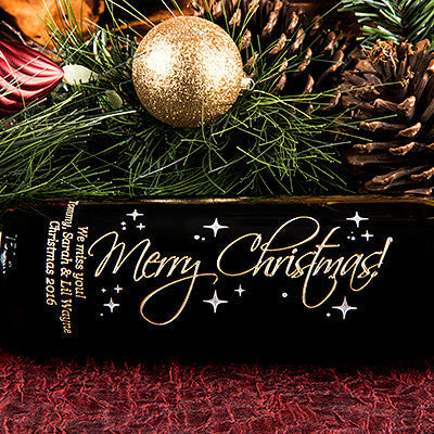 Graceful Merry Christmas! — Engraved Wine Bottle