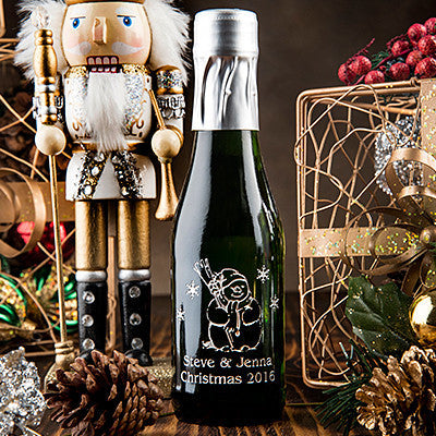 Frosty Greetings Etched Favor Sets — engraved personalized design