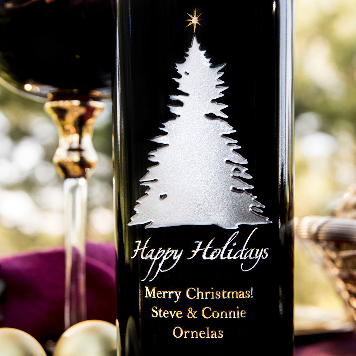 Elegant Tree & Star — engraved personalized design