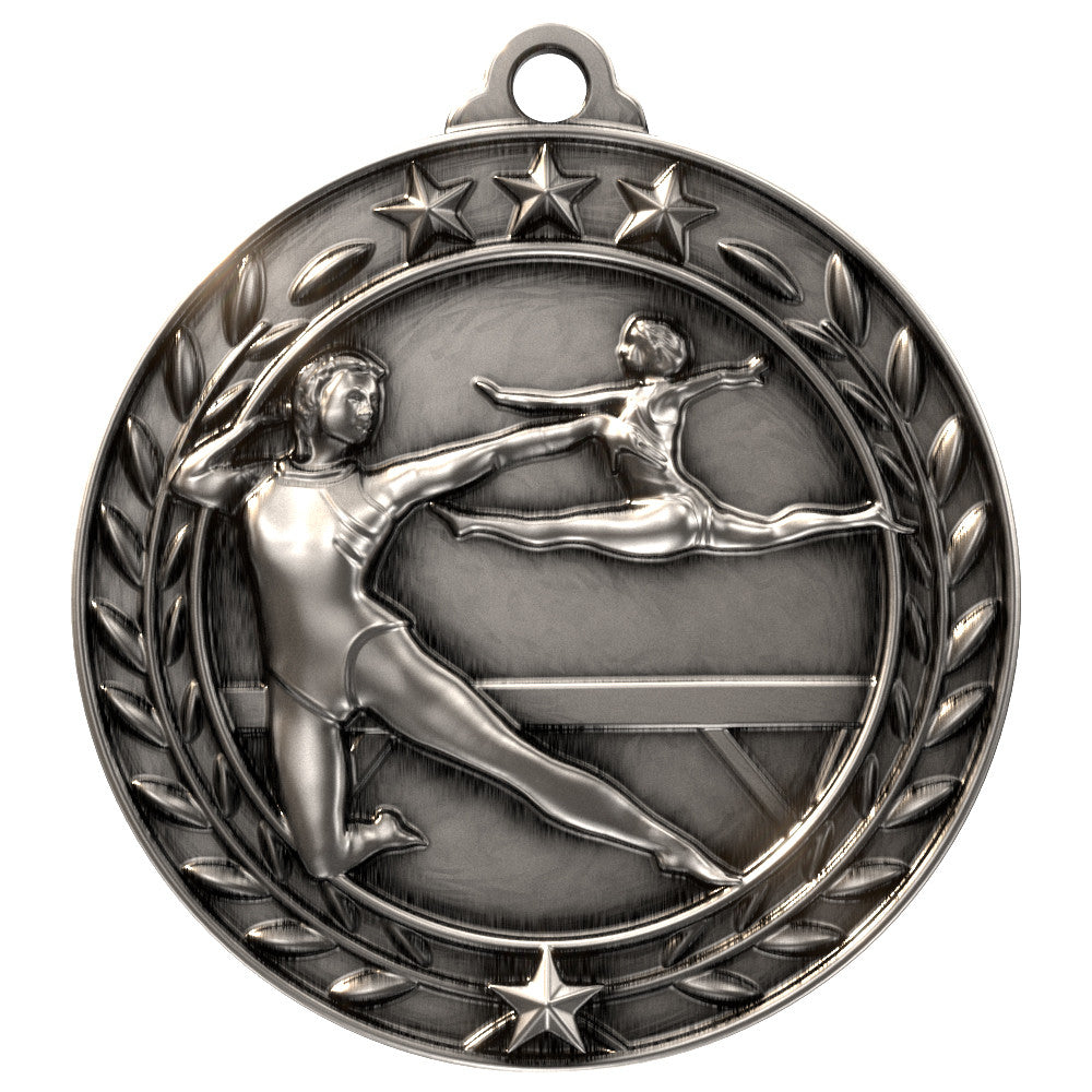 1 3/4'' Female Gymnastics Wreath Medallion