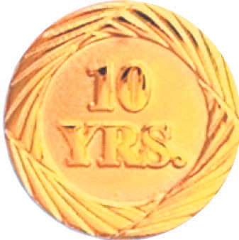 Gold 10 Year Service