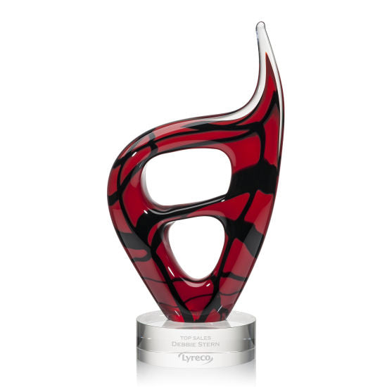 Zephyr Hand-Blown Red Art Glass Award